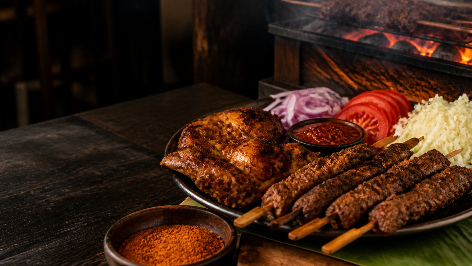 Freshly prepared restaurant food